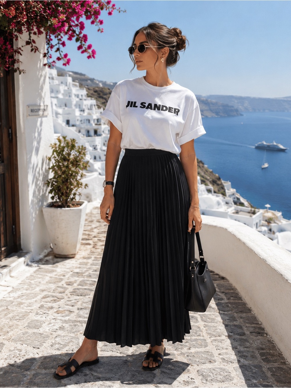 J.Crew Pleated Midi Skirt Black